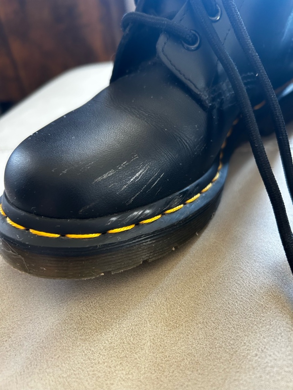 Dr. Martens Black Floral Embossed 8-Eye Combat Boots - Picture 7 of 9
